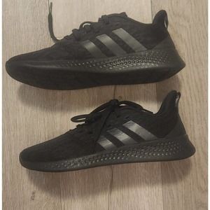 Adidas Womens 9 Cloudfoam QT Racer Black Running Shoes Sneakers Athletic